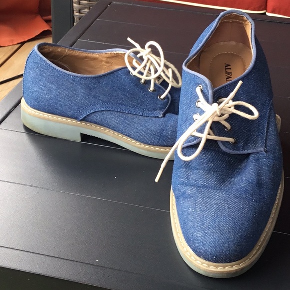 Alfani Men’s Denim Dress Shoes Size 11.5 - Picture 1 of 4